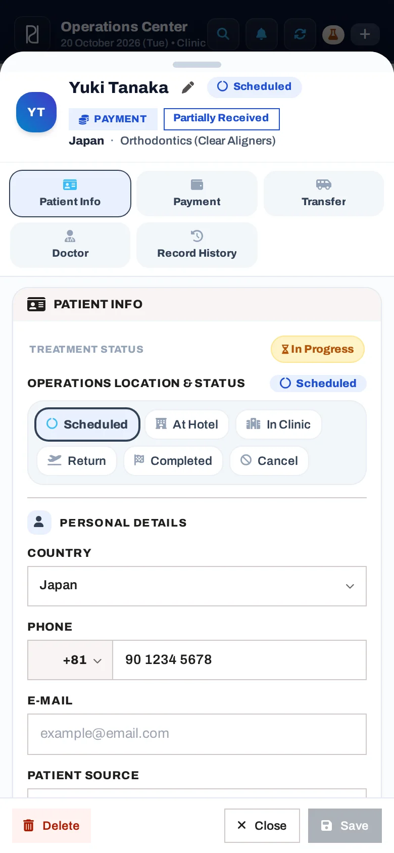 Patient card
