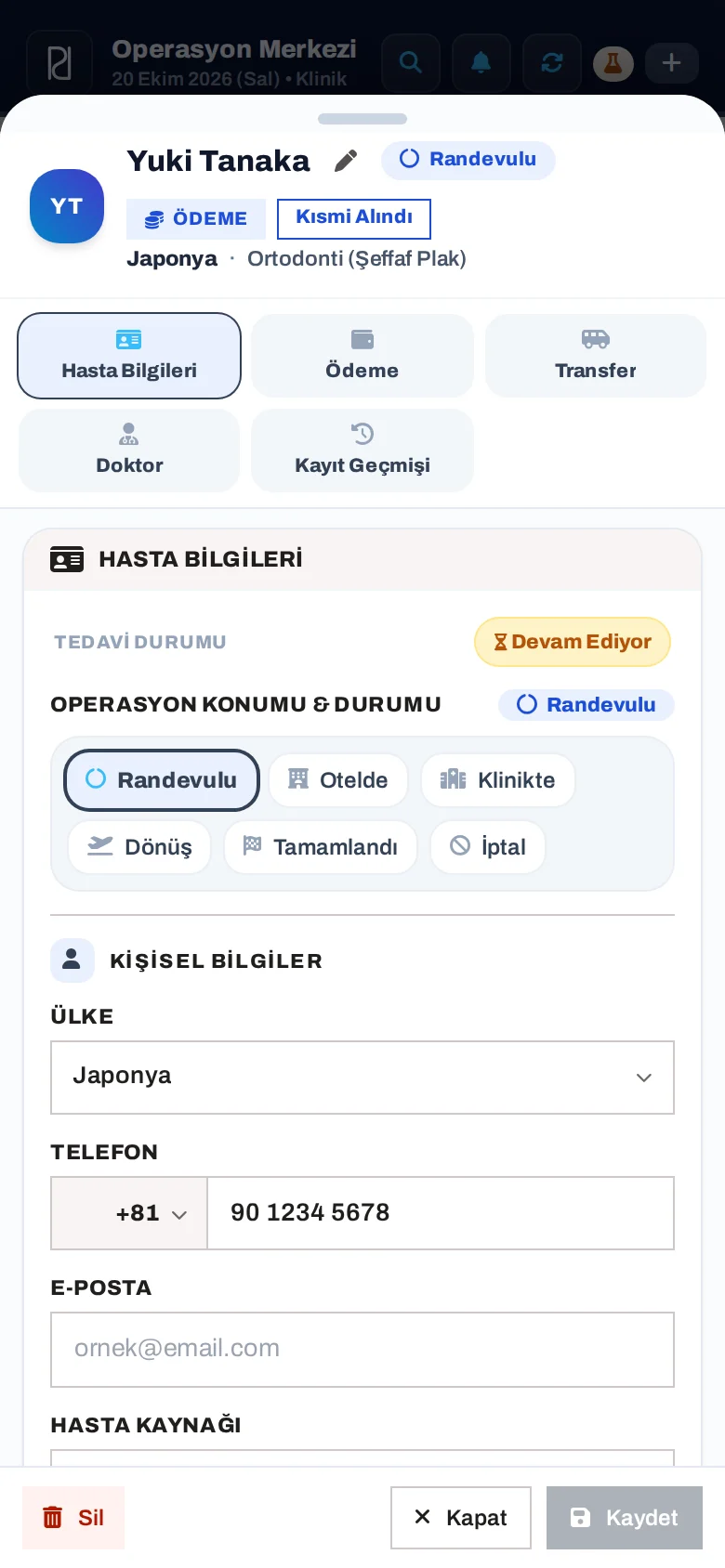 Hasta kartı